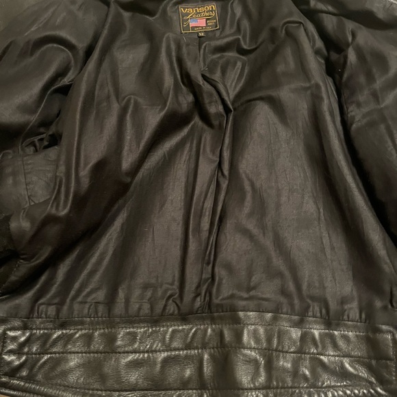Vanson Leather black motorcycle jacket size 52 - Made IN MA USA - Picture 7 of 16